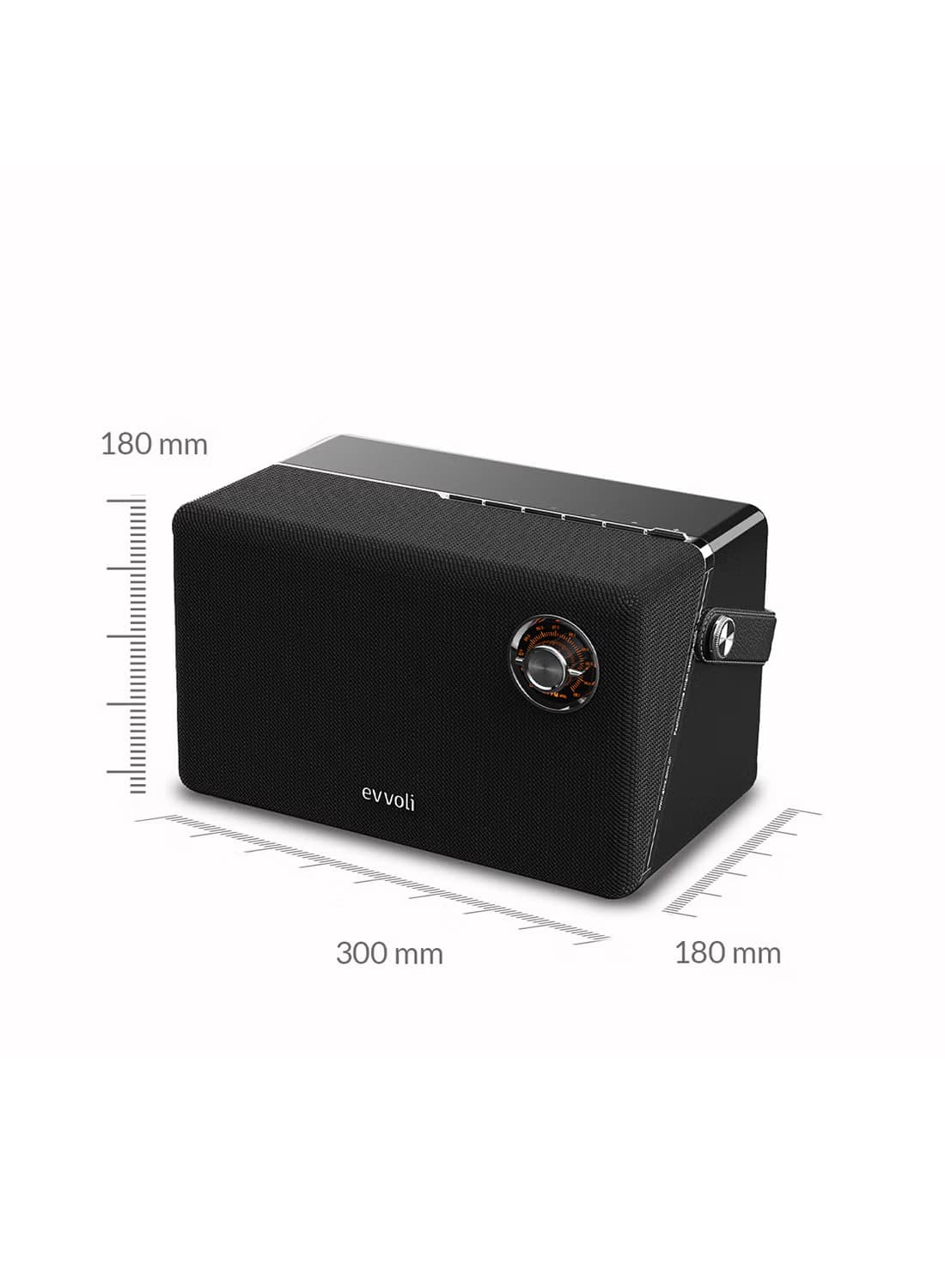 Evvoli Portable Wireless Retro Bluetooth Speaker With 50w Heavy Bass For Home Outdoor Office And Party Evaud Rb51b Black