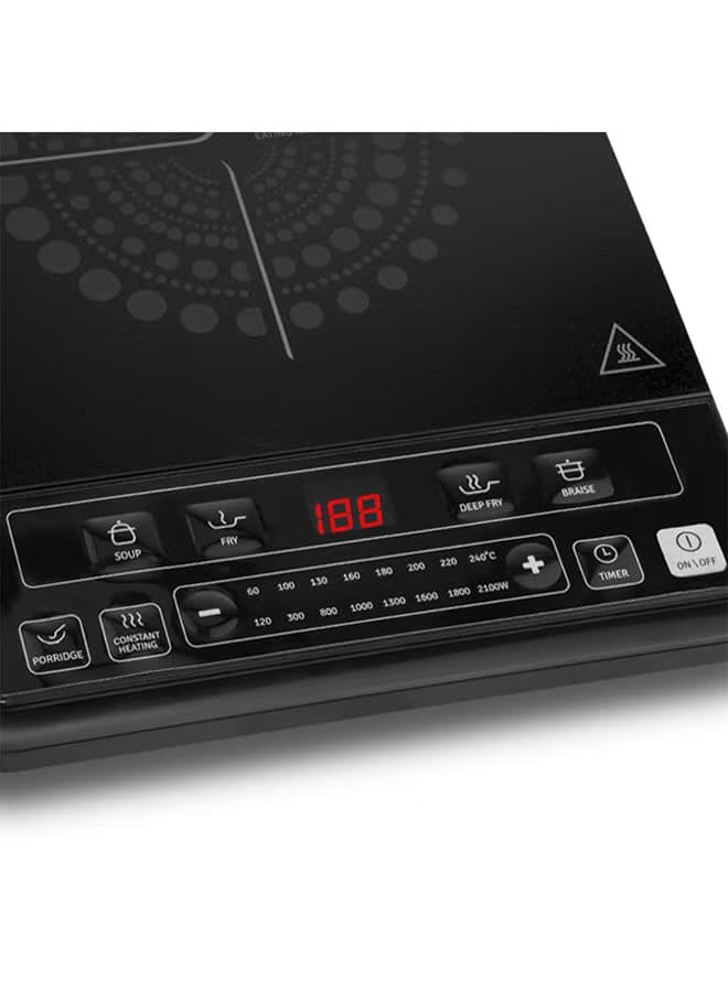 Evvoli Induction Hob 2100w Soft Touch Control With 8 Stage Power Setting And 6 Cooking Programs With 2 Years Warranty 2100 W Evka Ih106s Black silver