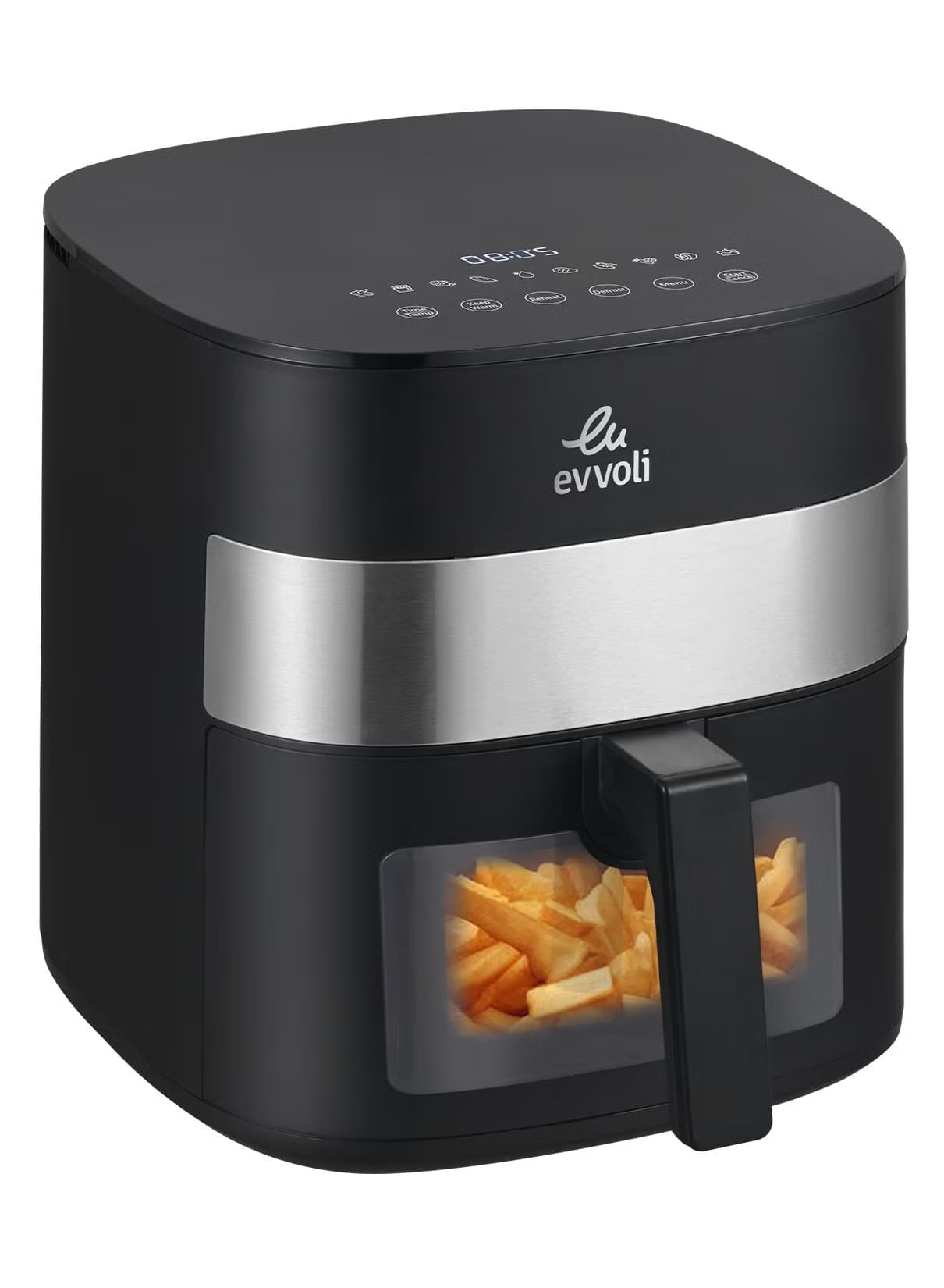 Evvoli 6l Air Fryer With 10 Preset Programs 1500w Transparent Window 6 L 16000 W Evka Af6010t Black