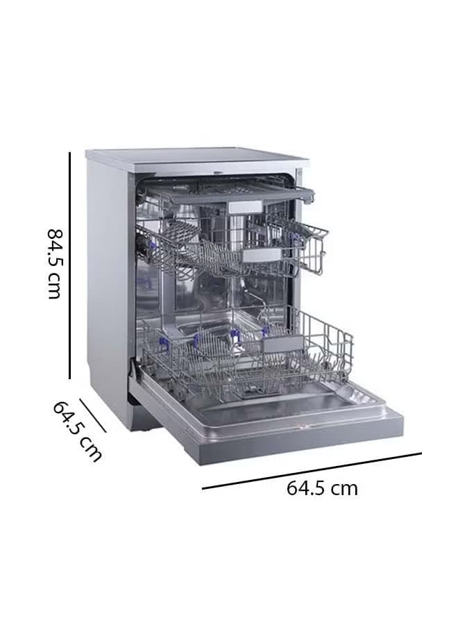 Evvoli Freestanding Dishwasher 7 Programs 14 Place Setting 3 Rack Levels High Energy Efficiency 2100 W Evdw 143ms Silver