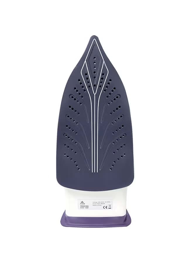 Evvoli Steam Iron With Ceramic Soleplate Auto Shut Off With Anti Drip 320 Ml 2800 W 5mp Purple