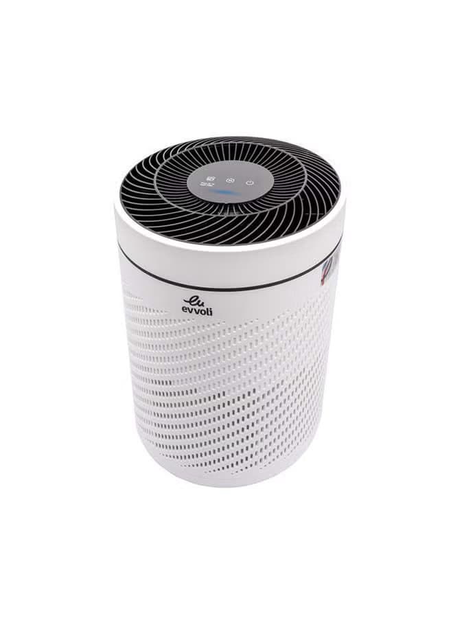 Evvoli Air Purifier With True Hepa Filter For Home Dust Smoke Pet Hair With Timer And Sleep Mode Evap 27w White