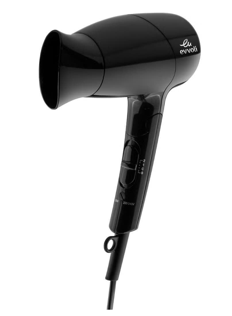 Evvoli Evvoli Hair Dryer 1500w Powerful Dc Motor Fast Drying Hair Dryer With 4 Speeds Foldable Handle Black Evhc Hd1500b