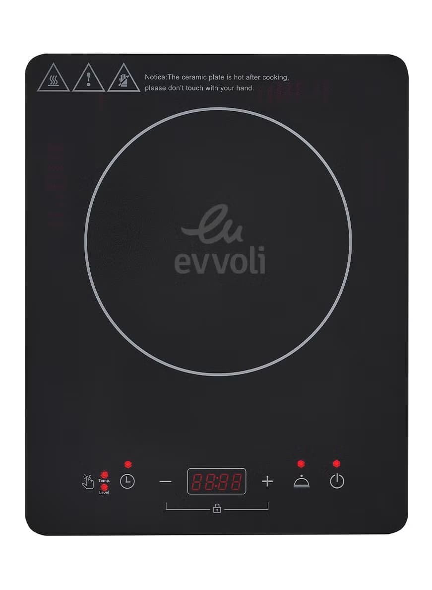 Evvoli Induction Hob With Smart Touch Panel Keep Warm Function With Energy Efficient Cooking Technology 2000 W Evka Ih101b Black