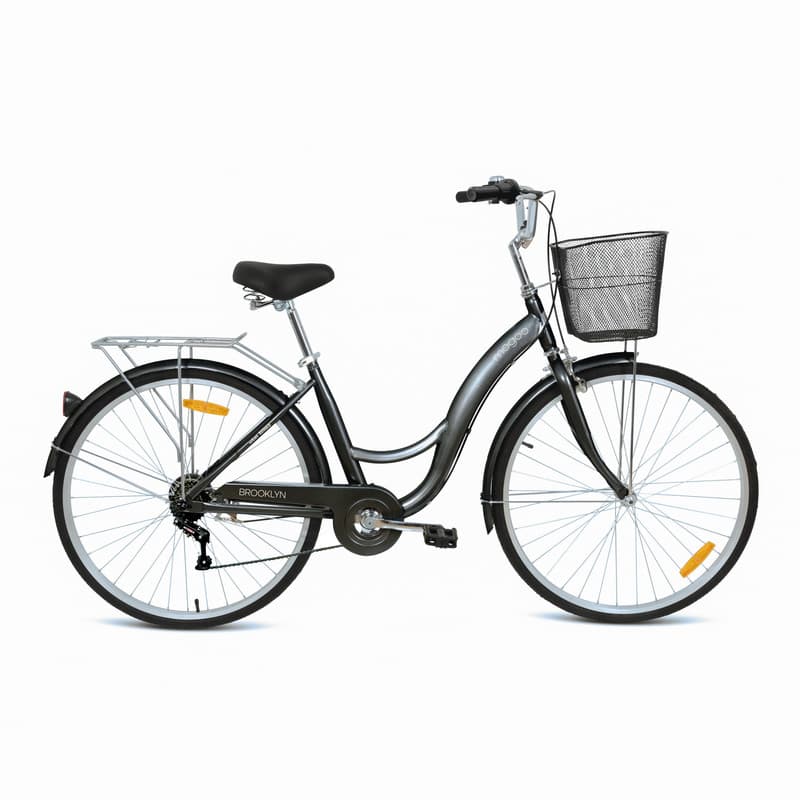 Mogoo Brooklyn 26 6 Speed City Bike Grey