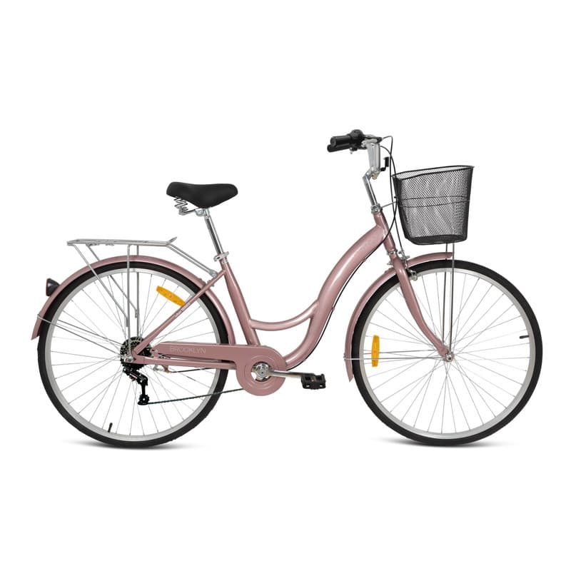 Mogoo Brooklyn 24 6 Speed City Bike Rose Gold