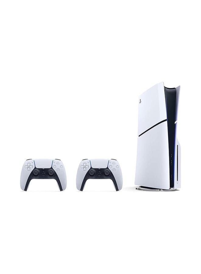 Renewed PlayStation 5 Slim (International Version) Disc DualSense Wireless Controller Double Pack 1TB