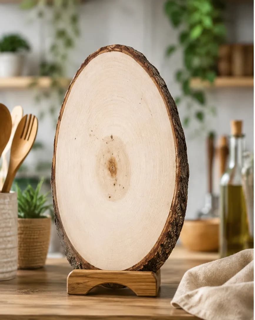 Rustic Natural Wood Slice Cutting Board – Elegant, Durable & Multi-Purpose
