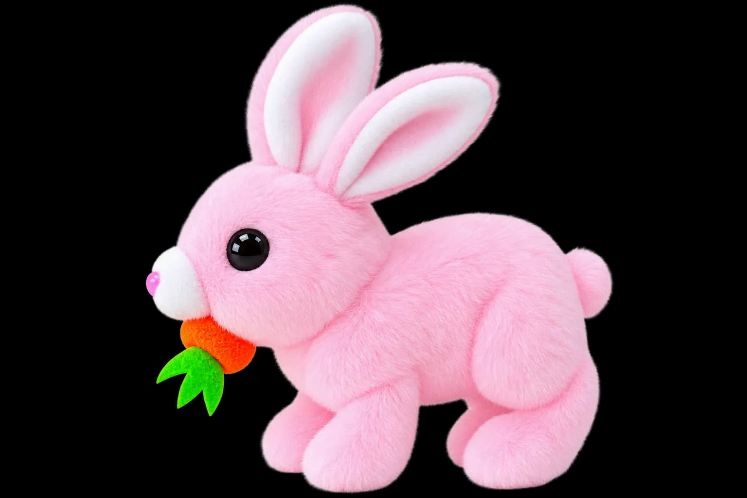 Cute Pink Plush Bunny Toy with Carrot