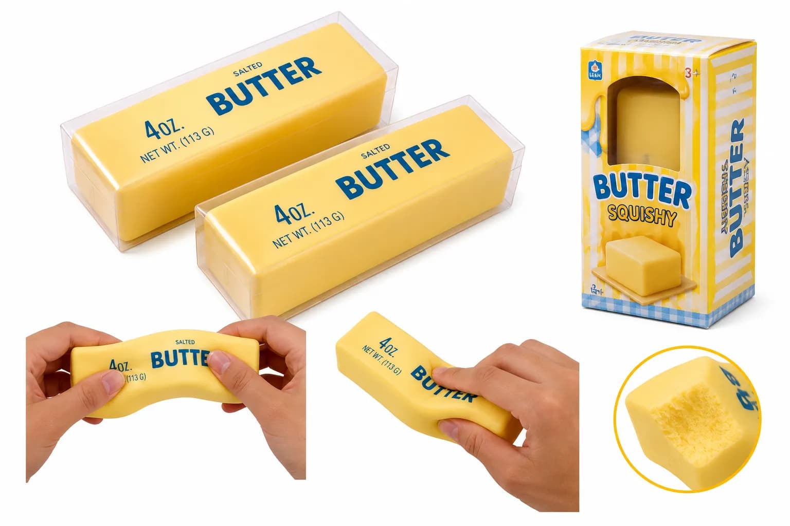Butter Squishy Toy – Soft Slow Rising Butter Shaped Stress Relief Squeeze Toy