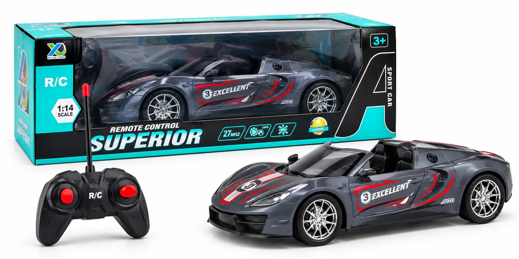 1:14 Scale Remote Control Superior Sports Car – 27MHz R/C Toy Car