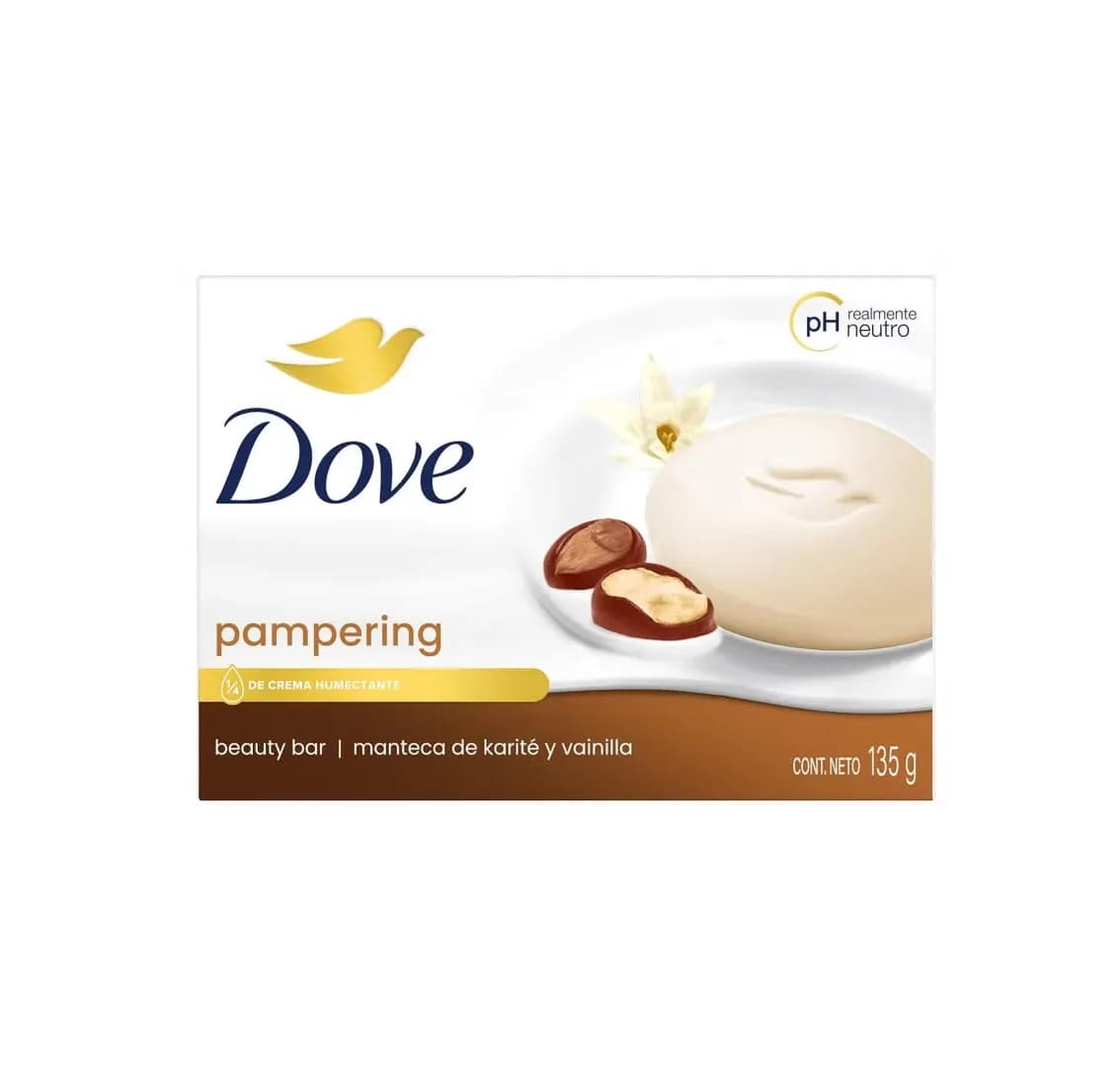 Dove Pampering Soap with Shea Butter, 135g | Moisturizing & Luxurious Beauty Bar for Soft, Smooth Skin