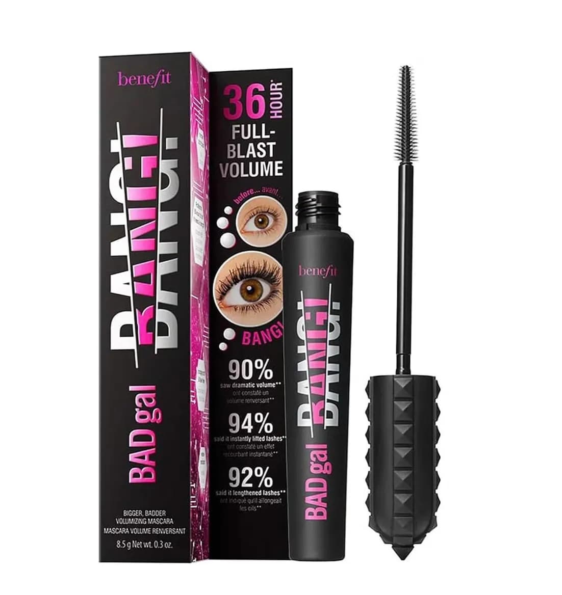 Benefit BADgal BANG! Black Mascara 8.5g – Volumizing & Lengthening Mascara for Dramatic Lashes, Smudge-Proof, Lightweight Formula
