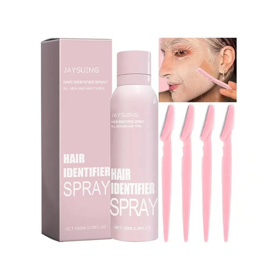 Jaysuing Hair Identifier Spray 100ml + Free Face Shaving Razors | 100% Original & Authentic | Hair Detection Spray for Face, Body & Dermaplaning | Reveals Hidden Hair for Smooth Shaving & Skin Prep | For All Skin Types