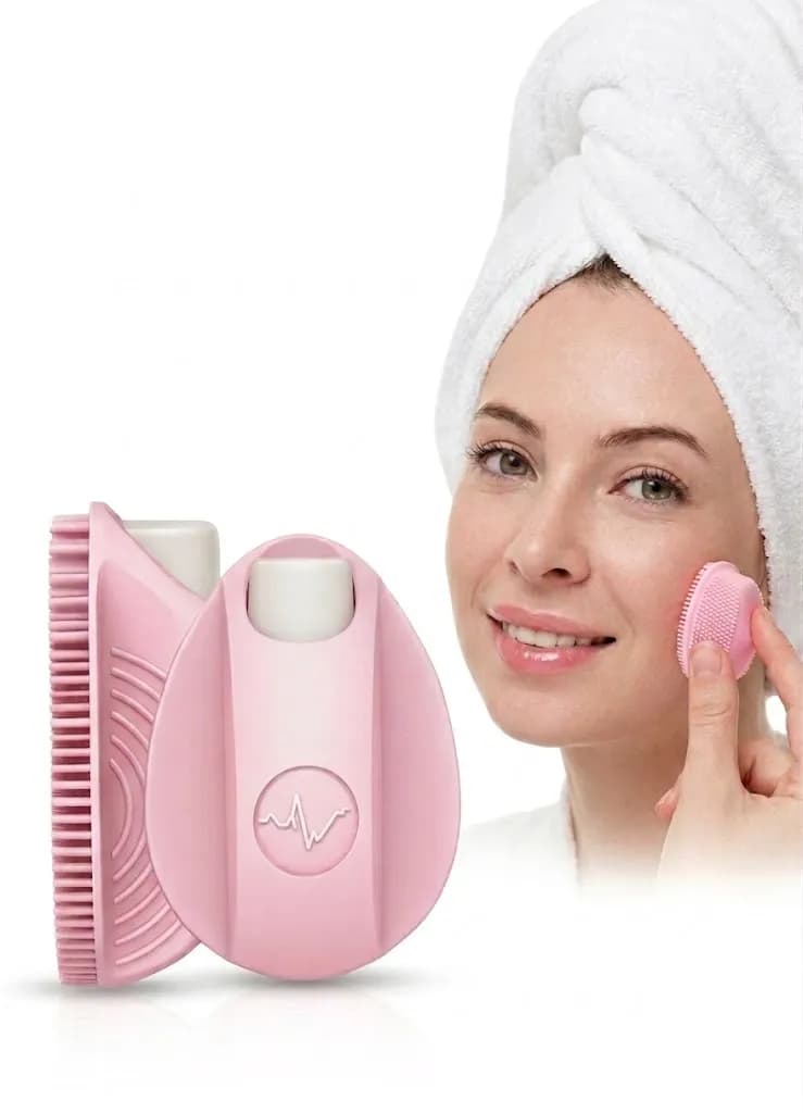 Mini Silicone Facial Cleansing Brush Waterproof Face Scrubber Exfoliating Cleansing Device for Deep Pore Cleaning